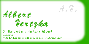 albert hertzka business card